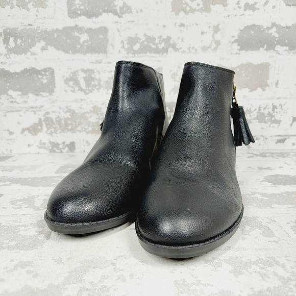 NEW Zodiac Women's Natural Val Western Black Zip Ankle Booties B511 - Picture 2 of 11